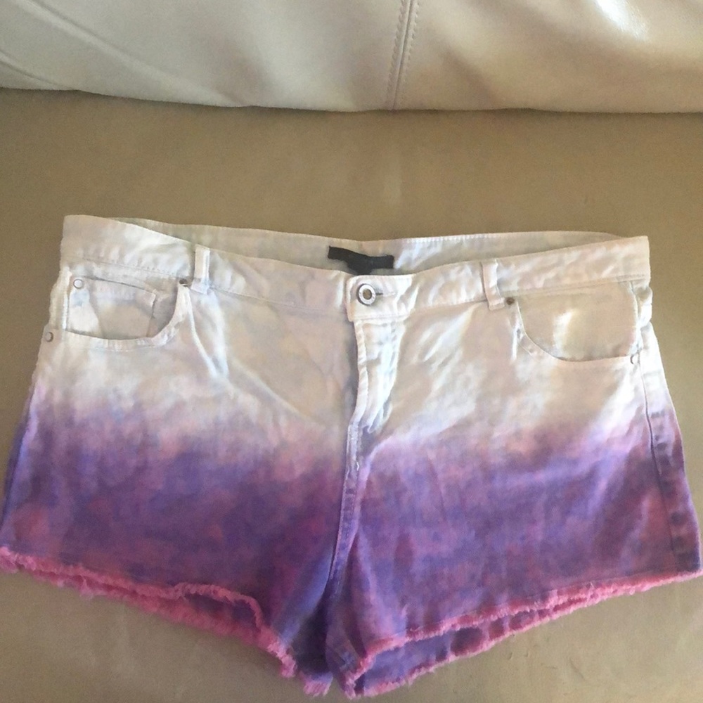 Forever 21 Cotton Candy Tie Dye Denim Shorts